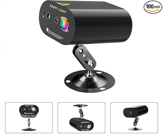 DJ Disco Ball Party Lights with Sound-Activated Remote, Durable ABS RGB LED Strobe Stage Lighting, Light Projector for Xmas/Rave/Club/Bar/Home Room Decoration, Gift for Birthday and Fetivals