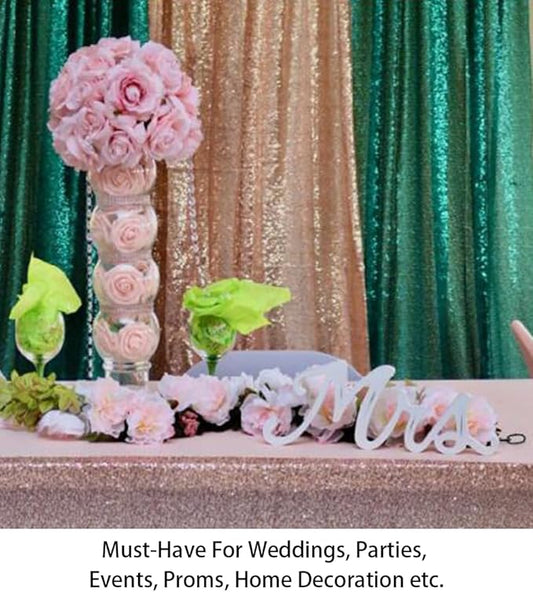 ShinyBeauty Sequin Curtain 2 Panel Set Christmas Green Glitter Background 2FTx8FT Green Sequin Backdrop Curtains Pack of 2 (Grass)