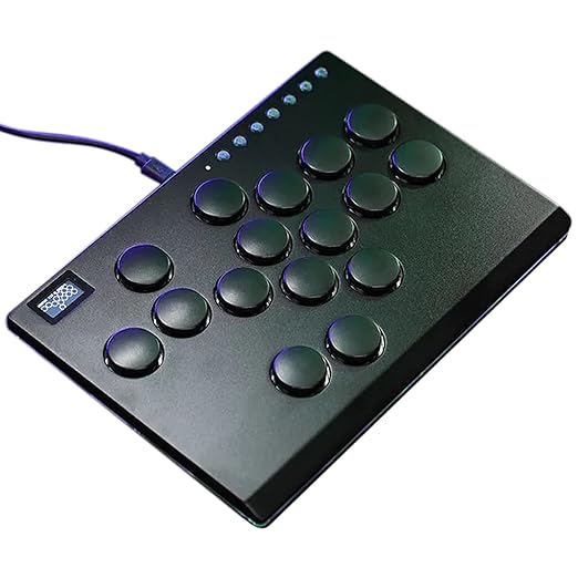 Borcham Haute42 M16 All-Button Arcade Stick, Leverless Arcade Controller with DIY RGB & Turbo Functions, Compatible with PC/Ps3/Ps4/Switch/Steam Deck, Supports Hot Swap & SOCD