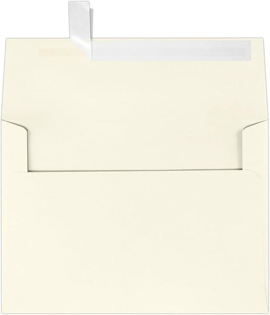 LUXPaper A7 Invitation Envelopes | Peel & Press | 5 1/4" x 7 1/4" | Natural | 80lb. Text | 30% Recycled | 500 Qty