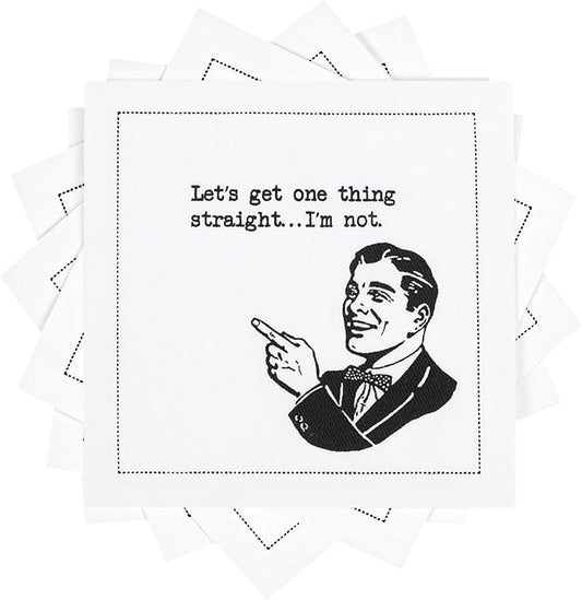 Five Star Napkins Pride Quotes, White Cotton Cocktail Napkins, Beverage Napkins, Bar Napkins, Cloth Napkins, Party Napkins, Events, Holidays, Weddings, Birthdays, Disposable, 4.5" x 4.5"- (50x)