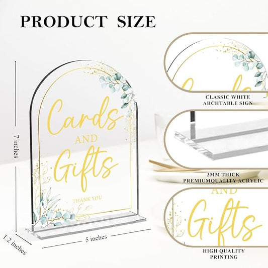 4-Piece Acrylic Wedding Sign Set for Ceremony & Reception - 5x7 Inch clear Guest Book, Cards & Gifts, Please Sign Our Guest Book, Please Take One, In Loving Memory - Wedding Decor Bundle