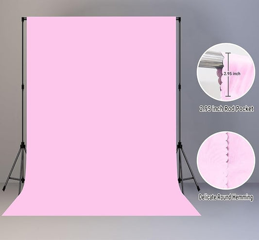 10x10FT Pink Backdrop Background for Photography Photo Booth Backdrop for Photoshoot Background Parties Video Recording Portrait Screen Props
