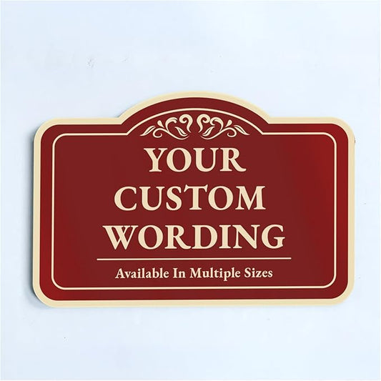 Custom Decorative Outdoor Metal Sign - Personalized Aluminum Driveway Sign, Waterproof, Made In USA - Design 1 Red Brick 10x7 In