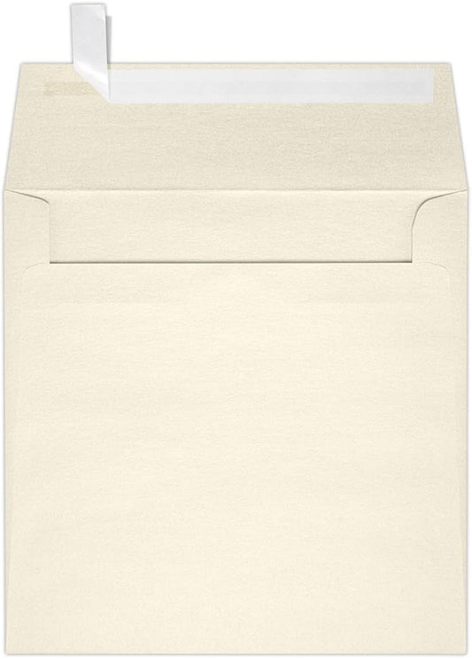 LUXPaper Square Invitation Envelopes | Peel & Press | 3 1/4" x 3 1/4" | Champagne Metallic | 80lb. Text | 50 Qty