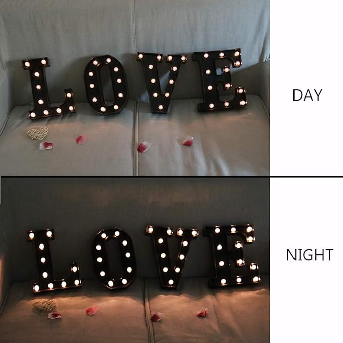 OYCBUZO Light Up Black Alphabet Marquee Letters Sign LED Marquee Number Lights Sign for Night Light Home Bar Christmas Lamp Birthday Party Wedding Decoration X