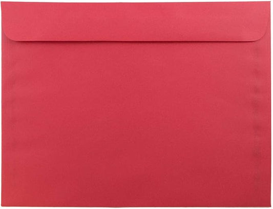 JAM PAPER 9 x 12 Booklet Colored Recycled Envelopes - Red Recycled - 25/Pack