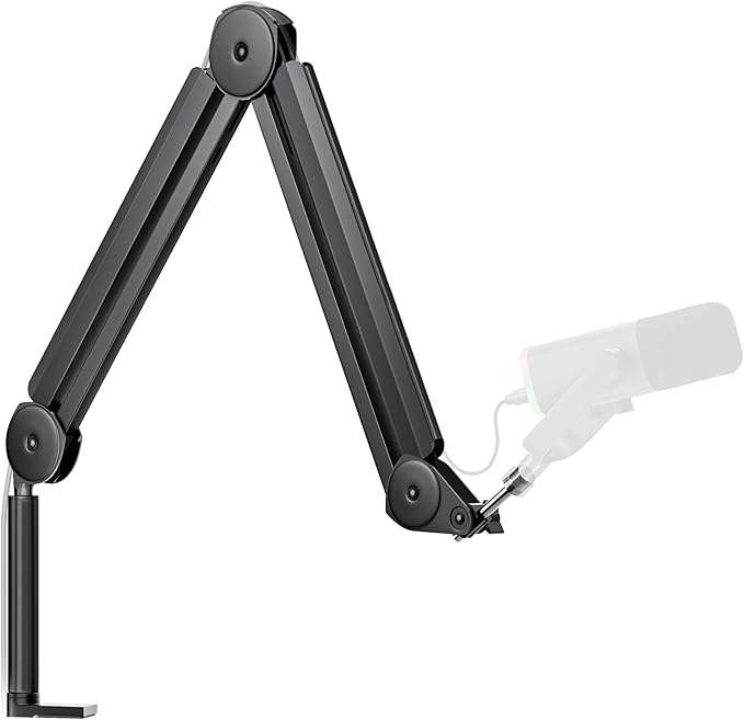 InnoGear Mic Boom Arm Microphone Stand Cable Management for Blue Yeti FIFINE AM8 K669B HyperX QuadCast S SoloCast AT2020 Shure SM7B MV7 and Other Microphone