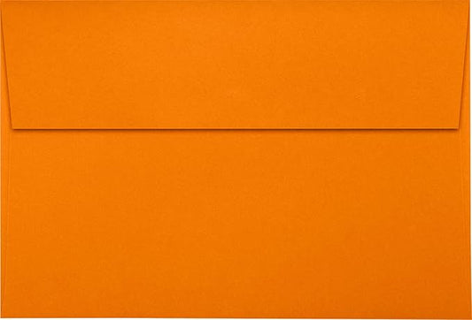 LUXPaper A10 Invitation Envelopes | Peel & Press | 6" x 9 1/2" | Mandarin Orange | 80lb. Text | 50 Qty