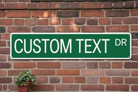 Custom Street Signs Metal, Personalized Road Reflective Signs with Your Text, Logo, 6x24 Inches, Single/Double Sided, Fade Resistant .040 Aluminum