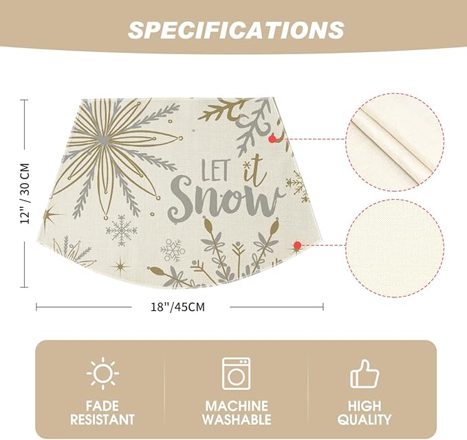 Artoid Mode Christmas Snowflakes Wedge Shape Placemats for Round Table Set of 6, Let it Snow Winter Winter Seasonal Kitchen Dining Table Decoration for Indoor Party Home