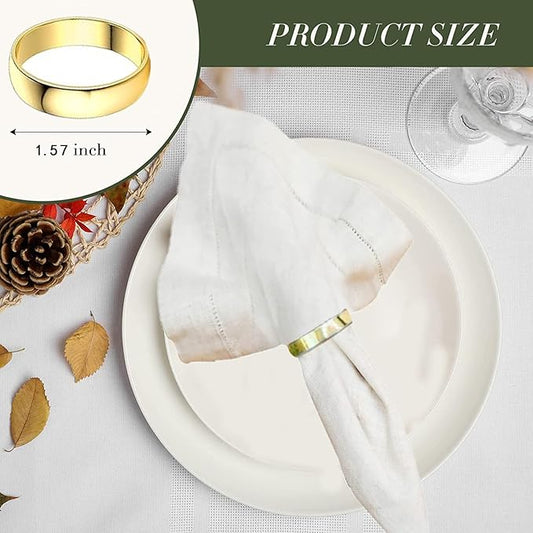 Gold Napkin Rings - 80 Pcs Stainless Steel Napkin Rings,Metal Napkin Ring for Table Settings Wedding Christmas Party Dinner Table