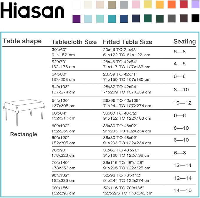 Hiasan 2 Pieces White Rectangle Tablecloth - Waterproof and Spillproof Restaurant Washable Polyester Table Cloth for Dining Room, 70 x 90 Inch