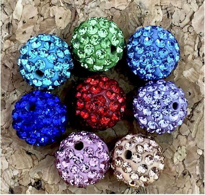 50pcs Adabele Grade A Suncatcher Crystal Rhinestone Pave Loose Beads 8mm Jet Black Polymer Clay Disco Ball Spacers Compatible with Shamballa All Craft Jewelry Making DB8-23