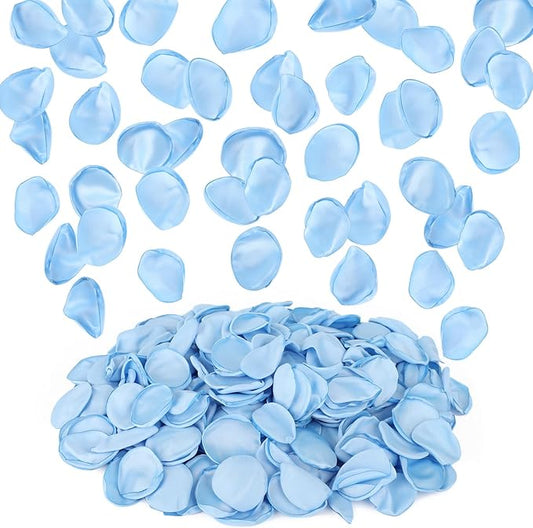 Suream Fake Flower Petals, 300 Pieces Silk Rose Petals Wedding Aisle Scatter Flower Petals for Valentine's Day Engagement Party Dinner Event Bridal Shower(Blue)