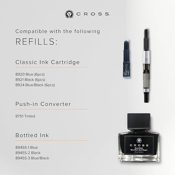 Cross Bailey Light Refillable Fountain Presented in a Everyday Gift Box - Extra fine nib