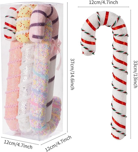 LANGXUN 6pcs Candy Land 2025 Xmas Birthday Party Wedding Suppiles Decoration, Hanging Candy Cane Christmas Tree Décor, Christmas Decorative Hanging Ornaments Crafts