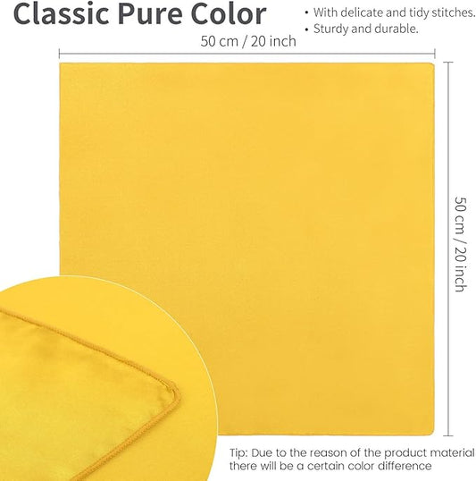 ANECO 16 Pack Square Satin Napkin Bright Silk Table Napkin Soft Smooth Fabric Table Napkin for Wedding Banquet Party Decoration, Yellow, 20 x 20 Inch