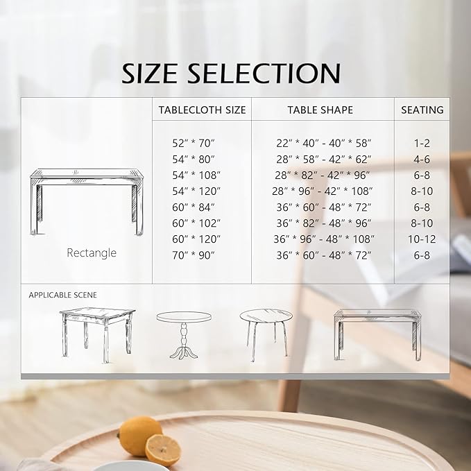 MYSKY HOME Checkered Rectangle Tablecloth 60x120 Inches - Linen Farmhouse Tablecloth Waterproof Decorative Fabric Table Cloth for 8 Feet Table, Kitchen Dining and Outdoor Use, Brown
