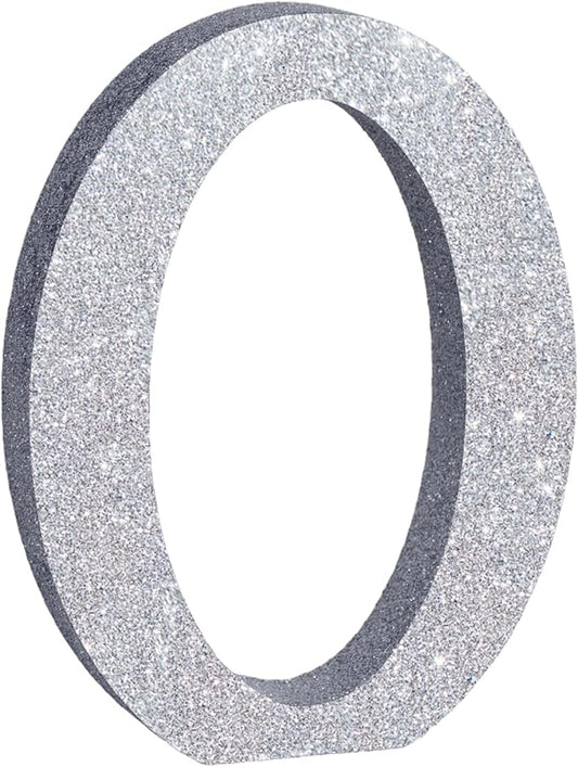 TONIFUL 8 Inch Silver Glitter Letter O Table Centerpiece A-Z Silver Birthday Party Decorations,Silver Alphabet O for Birthday,Chrismas,Graduation,Bridal Shower,Wedding,Anniversary Party Supplies