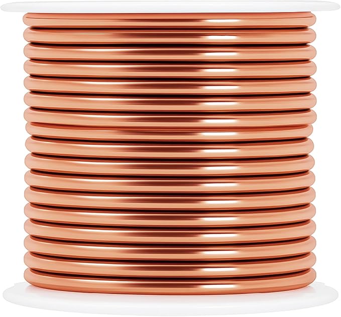 Mandala Crafts 10 Gauge Anodized Aluminum Craft Wire for Jewelry Making - 120 FT Colored Flexible Silver Copper Tone Wire - Bendable for Bonsai Armature Crafting Sculpting