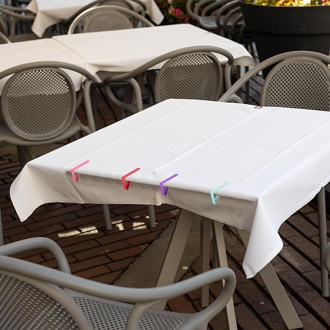 uxcell 8 Pack Tablecloth Clips, Stainless Steel Table Cloth Cover Clamps, 2.95" x 1.77" Windproof Holder Clips for Home Party Picnic Wedding Camping Dining Tables, Pink