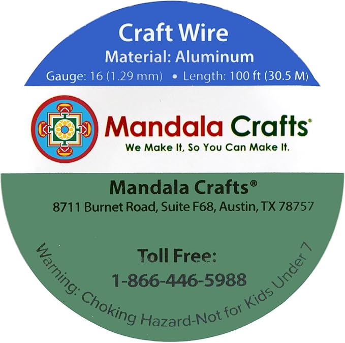 Mandala Crafts 16 Gauge Anodized Aluminum Craft Wire for Jewelry Making - 100 FT Colored Flexible Violet Wire - Bendable for Bonsai Armature Crafting Sculpting