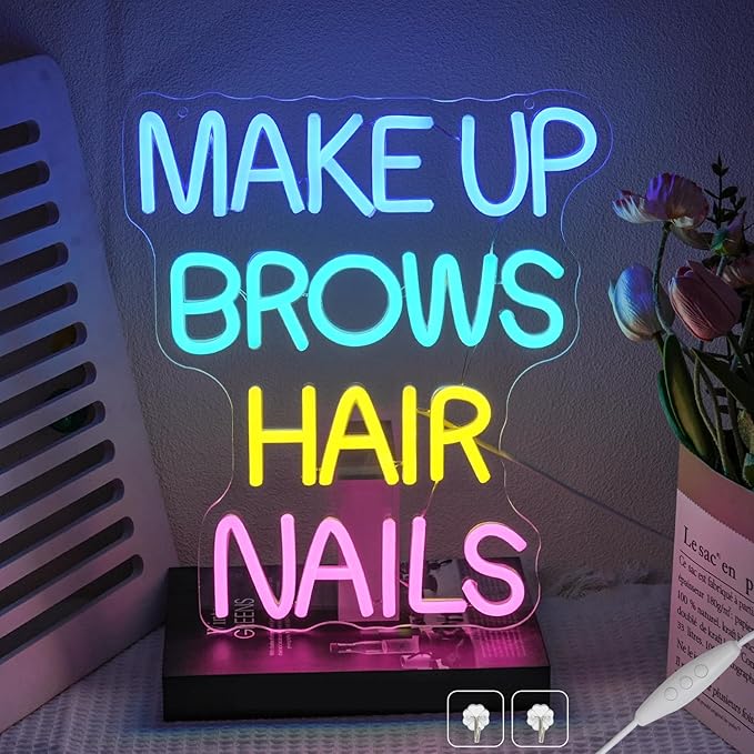 Makeup Studio Neon Sign for Wall Decor, Spa Beauty Room Neon Light,Dimmable Beauty Salon LED Light Up Sign for Bedroom, Business, Salon Decorations