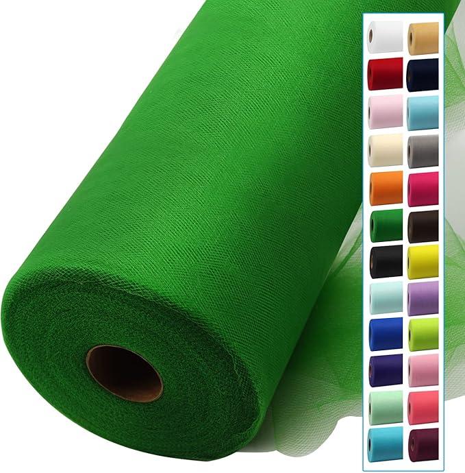 Emerald Green Tulle Fabric Rolls 54 Inch by 40 Yards Tulle Bolt Spool for Wedding Decorations Christmas Gift Wrapping DIY Tutu Baby Shower Table Skirt Ceiling Decor Birthday Party Craft Supplies
