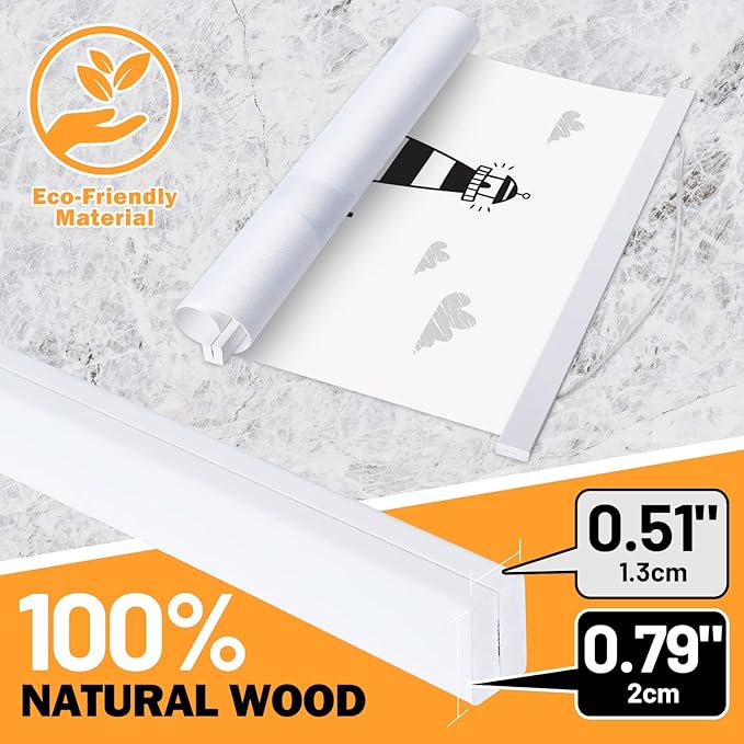 20x24 20x28 20x27 Poster Frame, Magnetic Light Wood Wooden Frame Hanger Hanging Kit for Photo Picutre Canvas Artwork Art Print Wall Hanging (1 Pack, 20", White)