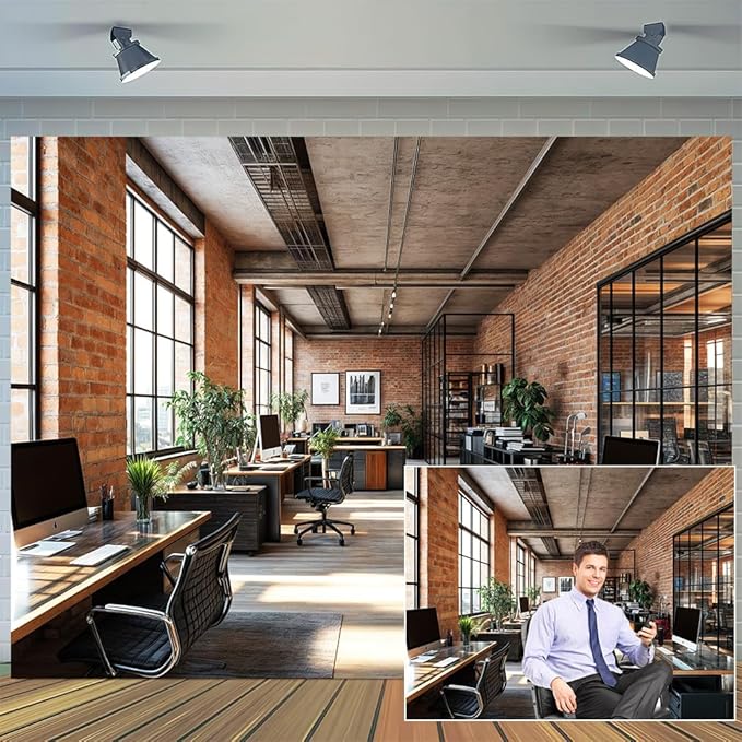 5X4ft Office Video Photo Backdrop Photography Background for Recording Conference, Zoom Home Podcast Backdrops Photo Booth Prop Decorations Wall Decor Tablecloth