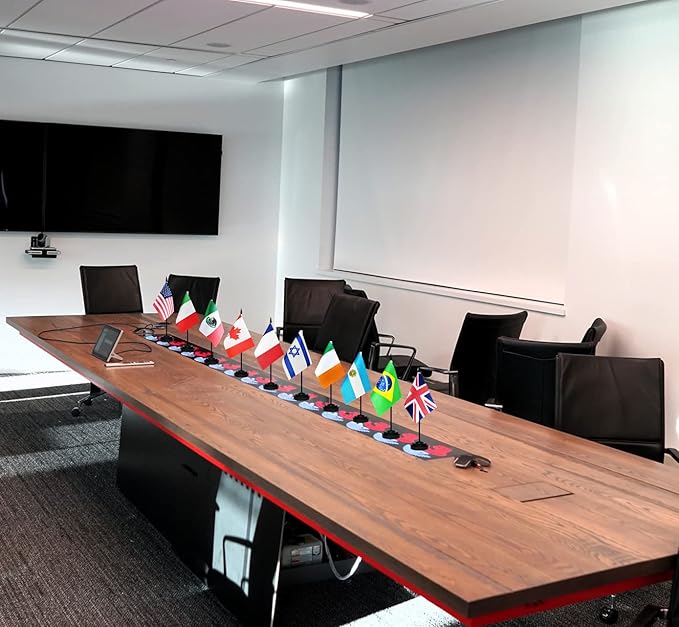 12 Pack Cuba Desk Flags Set, Cuban Small Mini Table Office Flags with Black Pole, Home and Office Decoration, Festival Celebrations