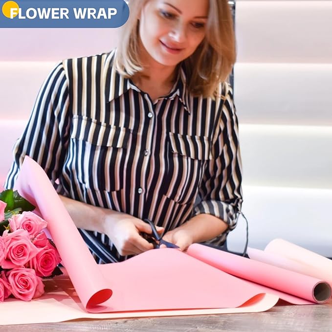 Pink Wrapping Paper 15"x450", Light Pink Bulletin Board Construction Craft Poster Color Art Coloring Decorative Paper Roll, Mother's Day Birthday Bouquet Flower Valentines Gift Wrap, Floral Supplies