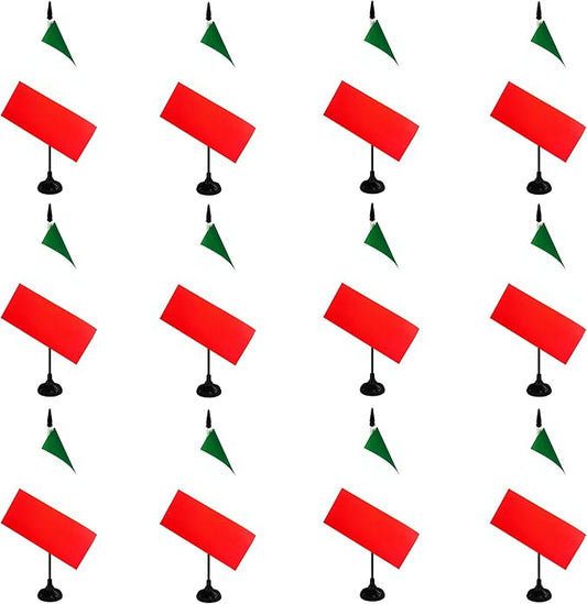 Italy Desk Flag, 12 Pack Italian Table Office Flag with Black Solid Pole and Stand Base, International Country Flag, Festival Celebration, Classroom Meeting Desktop Decor (Italy)
