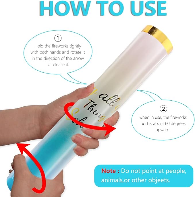 6 Pack Gender Reveal Confetti Cannon, 12 Inch Biodegradable Blue Confetti Poppers for Gender Reveal, Birthday, Wedding, Baby Celebration, Parties