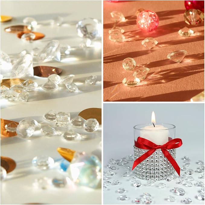 PATIKIL 10000 Pcs Wedding Table Scatter Confetti Crystals 4.5mm Acrylic Diamonds Vase Fillers Gems for Table Centerpiece Decorations Party Vase Beads, Coffee