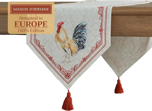 Maison d' Hermine Table runner 100% Cotton Double Layer Table Runners 108 inches long Decorative for Home Kitchen Dining Party Baby Shower Wedding Bridal Shower Spring Summer (Campagne, 14.50" x 108")