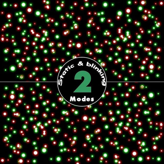 Christmas Laser Light Projector Red and Green Star Laser Lights Show with Timer for Outdoor Decorations Waterproof Landscape Lighting for Christmas and Holidays