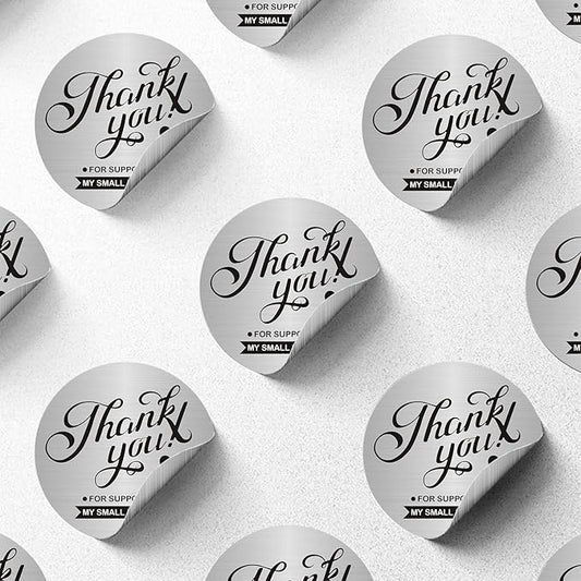 Custom Logo Stickers for Business, Personalised Logo Labels, Waterproof, Perfect for Branding & Packaging (Brushed Silver)