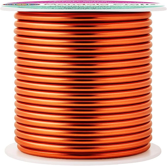 Mandala Crafts 13 Gauge Anodized Aluminum Craft Wire for Jewelry Making - 60 FT Colored Flexible Burnt Orange Wire - Bendable for Bonsai Armature Crafting Sculpting