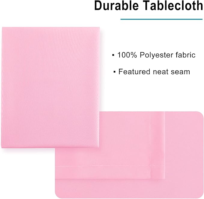 Hiasan Pink Tablecloth for Rectangle Tables - Waterproof and Spillproof Washable Fabric Table Cloth for Dining Room Kitchen Party, 60 x 120 Inch