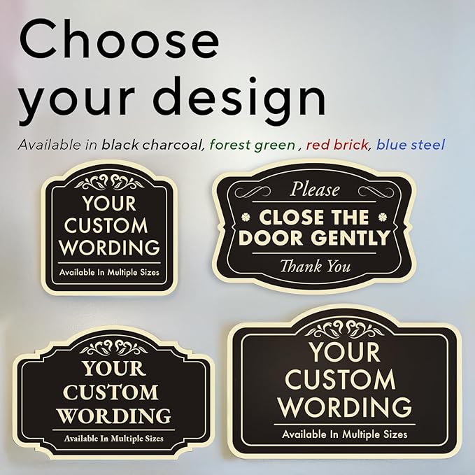 Custom Decorative Metal Sign - Personalized Aluminum, Customized Driveway Sign, Black Charcoal 12x12 In