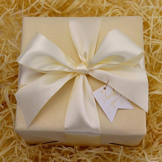 Rice White Solid Satin Ribbon 2 Inch 25 Yards Solid Polyester Fabric Ribbon for Gift Wrapping Wedding Christmas Baby Shower Birthday Party Decoration Handmade Immortal Flower Craft
