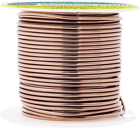 Mandala Crafts 14 Gauge Anodized Aluminum Craft Wire for Jewelry Making - 60 FT Colored Flexible Light Brown Wire - Bendable for Bonsai Armature Crafting Sculpting