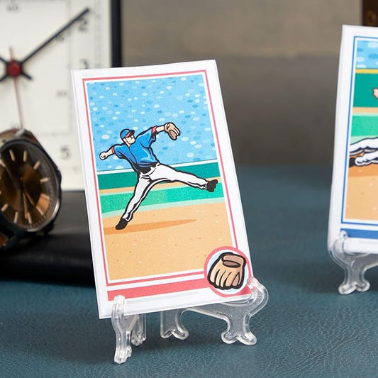 Juvale Mini Acrylic Easel Stands - 24-Pack, 3-Inch Clear Plastic - Display Stands for Collectibles, Trading Cards & Photos