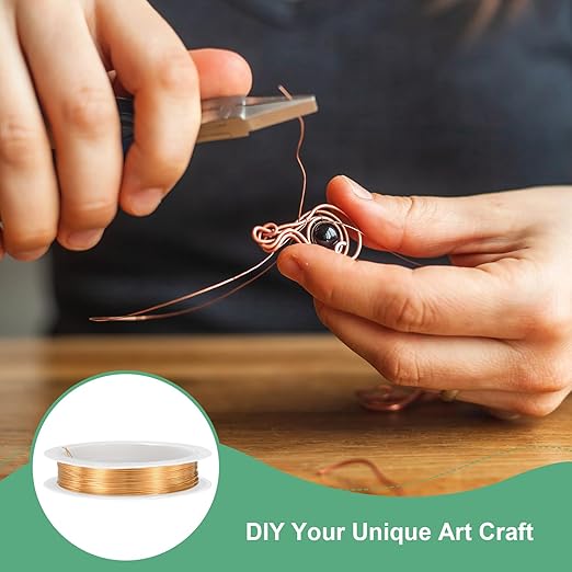 0.4 mm/26 Gauge Copper Wire for Jewelry Making, 30.2FT Copper Beading Craft Wire for Jewelry/Weaving/DIY Crafting/Planting, Color-Retaining [9.2M, Copper Tone]