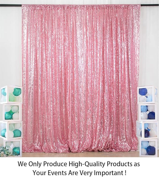 ShiDianYi 4FTx6FT-Fuchsia Pink-Backdrop Curtain Photography,Shimmer Sequin Fabric Photography Backdrops Sequin Curtains for Wedding/Party