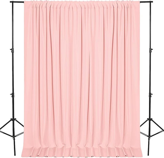 DWCN 10x8 FT Blush Pink Backdrop Curtains for Parties, Photography Backdrop Drapes with Rod Pockets for Wedding Decorations Stage Birthday Family Gatherings, 2 Panels 5ft x 8ft
