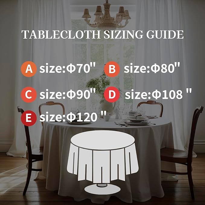 EVERLY 100% Pure Linen Round Tablecloths 80Inch Round Machine Washable Tablecloth for Thanksgiving,Decorative Halloween,Buffet Parties,Picnic,Events,Weddings and Restaurants-Christmas Red