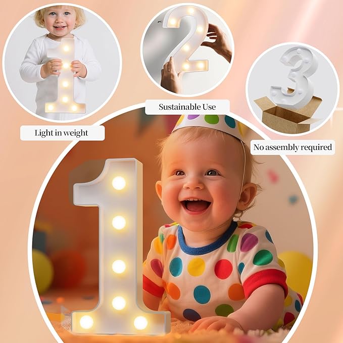 LED Marquee Light Up Numbers Sign - Lighted Birthday Numbers Sign for 21th Birthday Party Decoration, Bar Wall, Home, Table Room, Wedding and Christmas Decorations, Number 21
